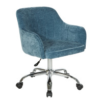 OSP Home Furnishings VRSSA-V19 Versailles Office Chair In Royal Velvet Fabric with Chrome Base